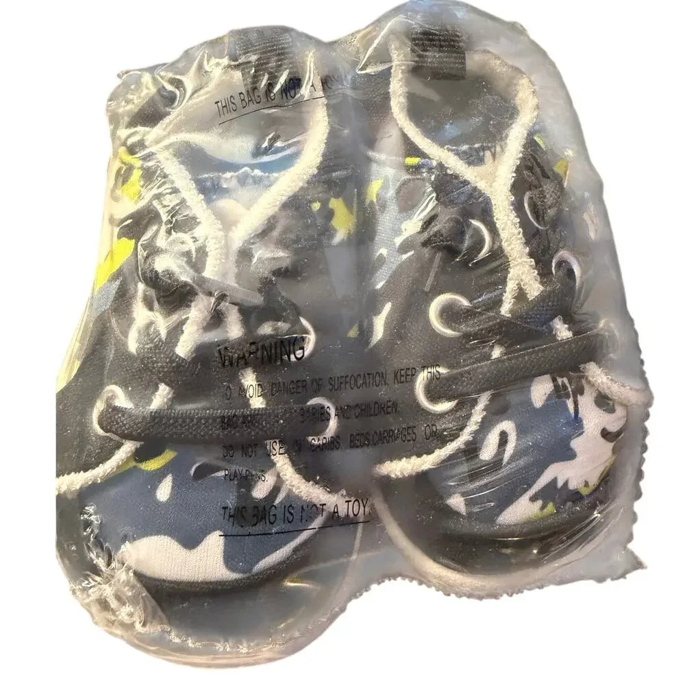 NEW STQ Camo Kids Toddler Tennis, First Walking Shoes Black/Green Size 4W Infant